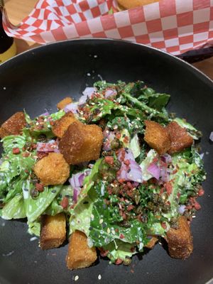 Cesar Salad at Burger Fiancé in Montreal