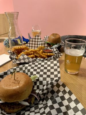 Delicious vegan burgers! So glad we stopped in!  #Veganuary at Burger Fiancé in Montreal
