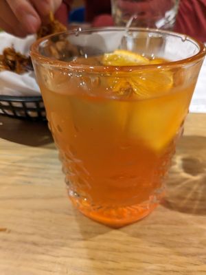 Aperol spritz at Burger Fiancé in Montreal