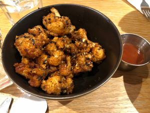 Cauliflower bites at Burger Fiancé in Montreal