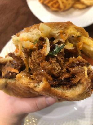 Pulled “pork"  at Burger Fiancé in Montreal