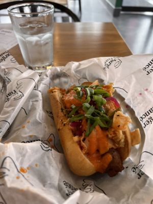 Kimchi dog  at Burger Fiancé in Montreal