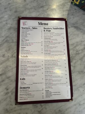Menu  at Burger Fiancé in Montreal