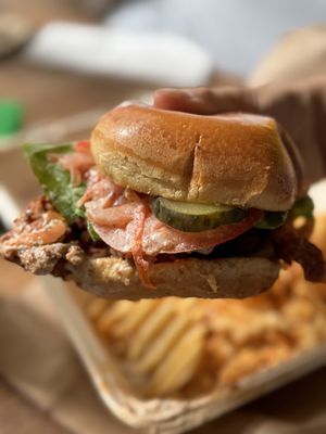 Juicy burger   at Burger Fiancé in Montreal