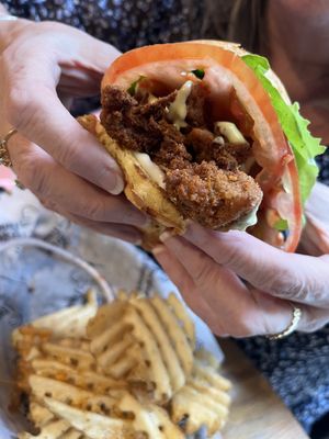 Chick’n burger   at Burger Fiancé in Montreal
