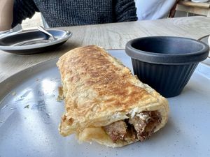 Vegan sausage roll   at Cup & Cone in Inverness
