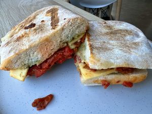 Vegan toasted ciabatta   at Cup & Cone in Inverness