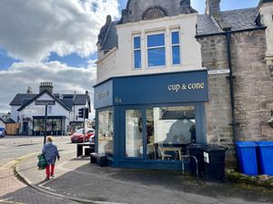 Exterior of the coffee shop  at Cup & Cone in Inverness