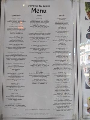 Appetizer, soup, salads at Olay's Thai Lao Cuisine in Honolulu