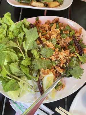 Crispy rice is amazing   at Olay's Thai Lao Cuisine in Honolulu