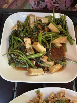 Ong Choi is hard to come by !   at Olay's Thai Lao Cuisine in Honolulu