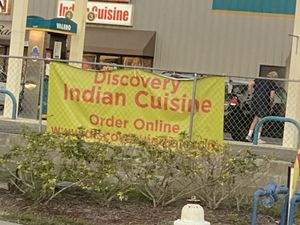 The sign  at Discovery Indian Cuisine in Palm Harbor