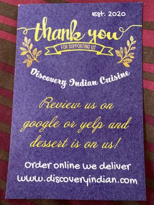   at Discovery Indian Cuisine in Palm Harbor