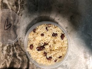 Rice and beans at Karelyns Vegan Soul Café in Orlando