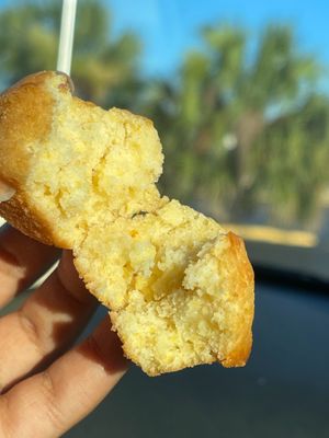 Mini cornbread at Karelyns Vegan Soul Café in Orlando