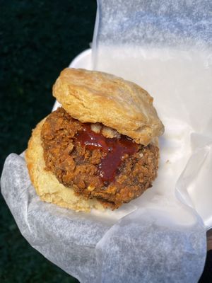 Spicy chick biscuit  at Karelyns Vegan Soul Café in Orlando