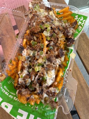 Cheezesteak Waffle Fries at Karelyns Vegan Soul Café in Orlando