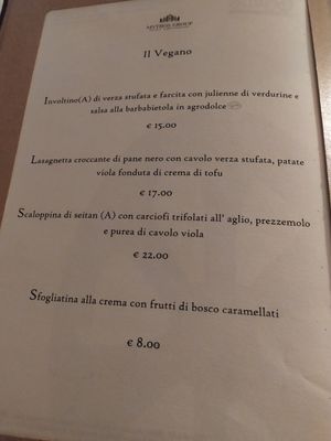 Vegan menù 🧾 at Ad Gallias in Bard