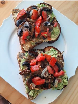 Avocado Mushroom Toast at Bosque Urbano in San Jose