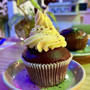 red velvet cupcake   at Bosque Urbano in San Jose