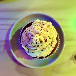 red velvet cupcake   at Bosque Urbano in San Jose