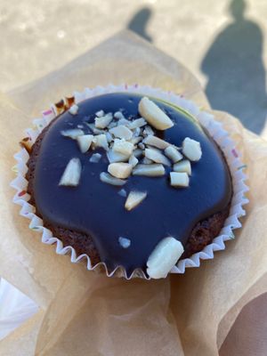 Chocolate orange cupcake at the Ferry Building Farmer's Market on 2021-02-27 at Bake Love in San Francisco
