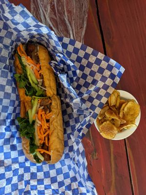 Lemongrass Tofu Bahn Mi at Sea Change Brewing Co in Edmonton
