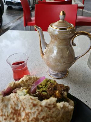 Falafel and tea at Kazbah in Kensington