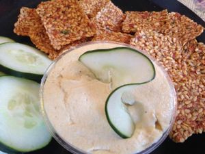 cashew cheese and crackers at European Street Cafe in Jacksonville Beach