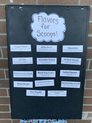 Flavors outside at Wild Scoops - Benson Blvd in Anchorage