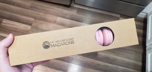 Vegan rose vanilla macarons at Mt. Magnificent Macarons in Eagle River