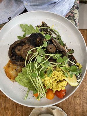 Mushroom breakfast with scramble at Cultivate & Co in Eumundi