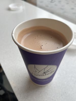 Hot chocolate (optionally available with marshmallows )  at Cinnaholic in London