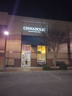 Exterior. Located in an outdoor shopping mall at Cinnaholic in Wilmington