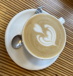 Oatmilk cappucino: tasty and mild  at Dagger Coffee in Utrecht