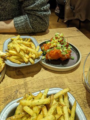 KFC cauliflower and fries at 13th Element in Nottingham