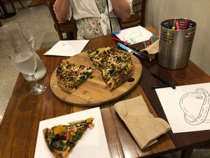 The Channon vegan pizza at Earth Oven Wood Fired Pizza in Lismore