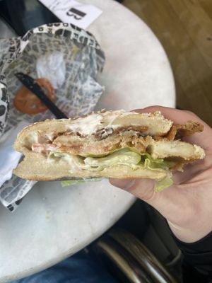 Vegan schnitzel bagel #Veganuary at B Bagel in London