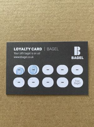 Loyalty card  at B Bagel in London