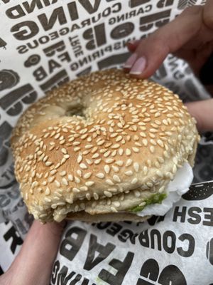 Vegan Cream Cheese and Avocado bagel  at B Bagel in London
