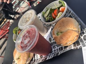 Cheeze and avocado bagel  at B Bagel in London