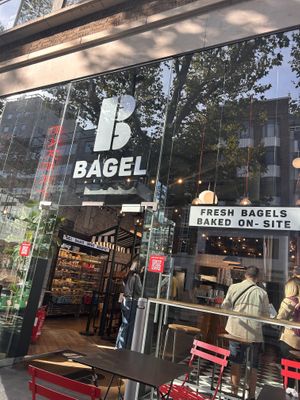 Outdoor seating   at B Bagel in London