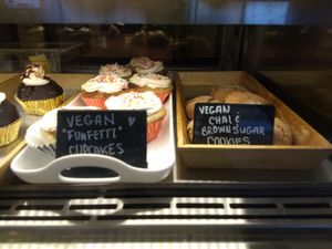Vegan baked goods at The Coffee Factory in Muskegon