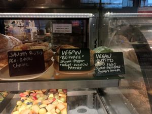 Vegan breakfast offerings at The Coffee Factory in Muskegon