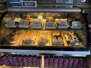 Sunday 930a, quiet and slow. Most vegan options were sold out  at The Coffee Factory in Muskegon