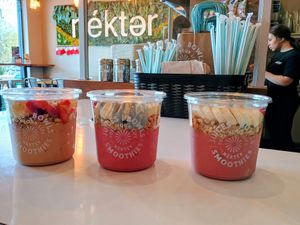Açai mango, Radiant raspberry, Açai banana berry at Nekter Juice Bar in Chandler