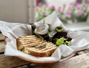 Veggie pressed sandwich  at Cafe Metropole in Santa Catalina Island