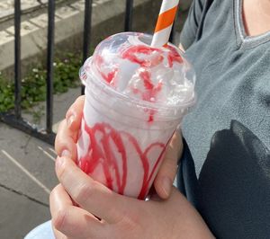 Strawberry coconut milkshake  at LouLou's in South Queensferry