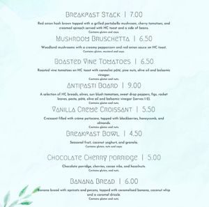 Brunch Menu at Holy Cannoli in Blackburn