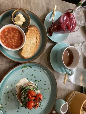 Breakfast stack and smoothie. Yum!  at Holy Cannoli in Blackburn